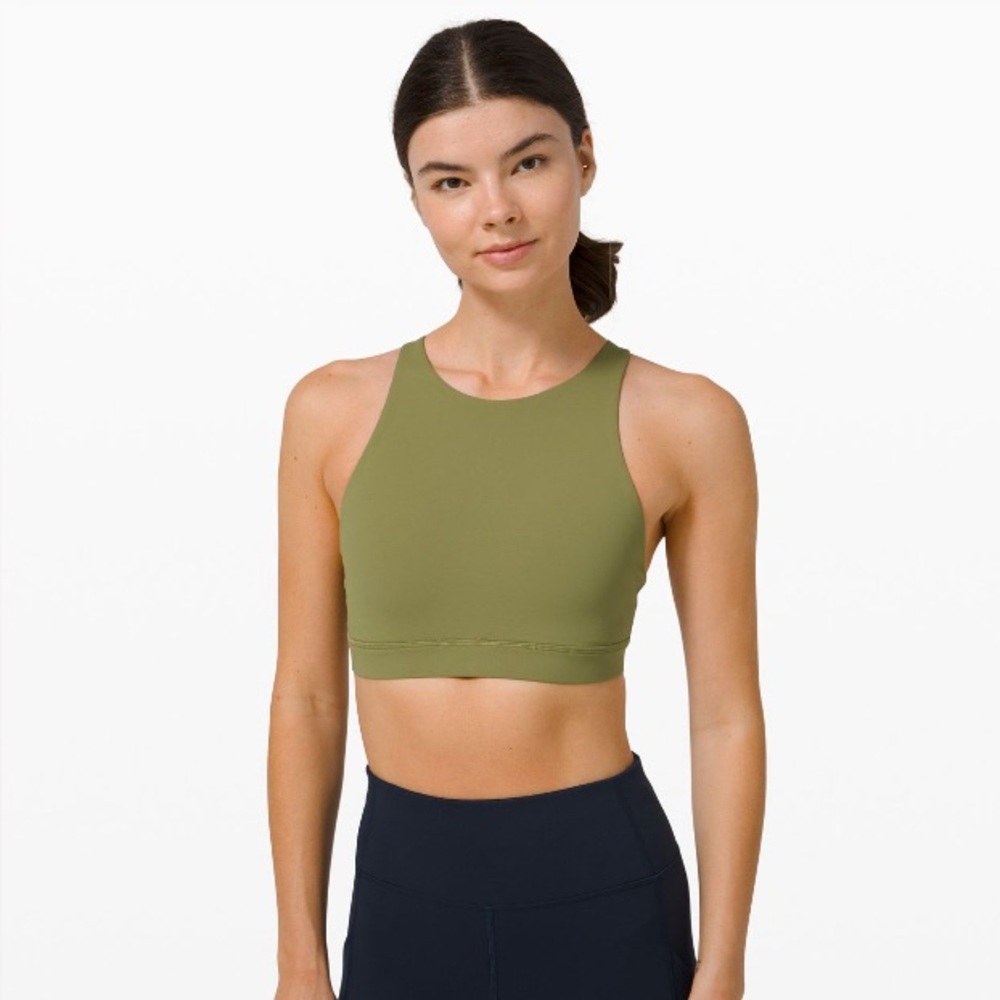 Lululemon Energy Bra High-Neck – Bronze Green Size 8 (B–D Cup)